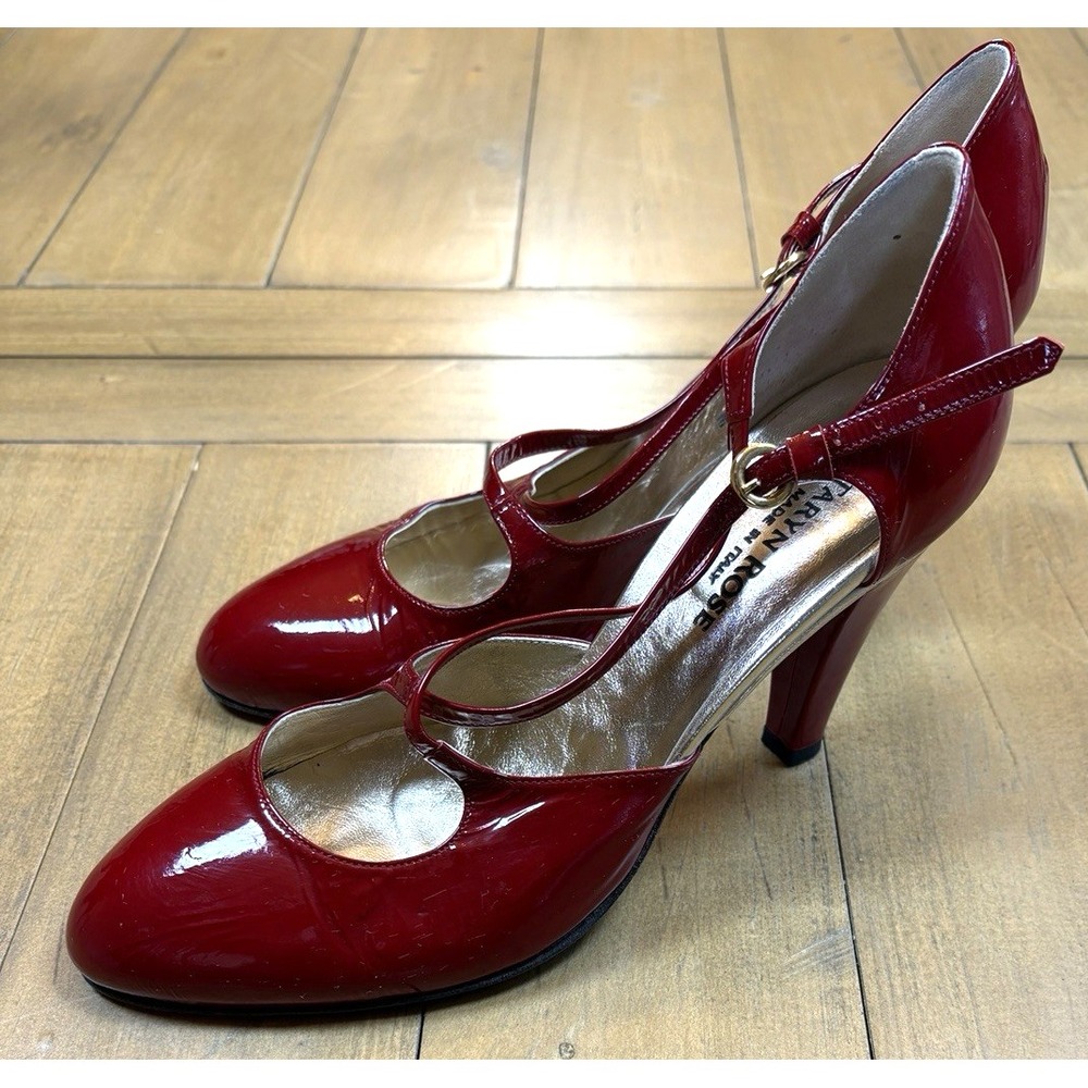 Taryn Rose Red Patent Leather Heels - Picture 2 of 12
